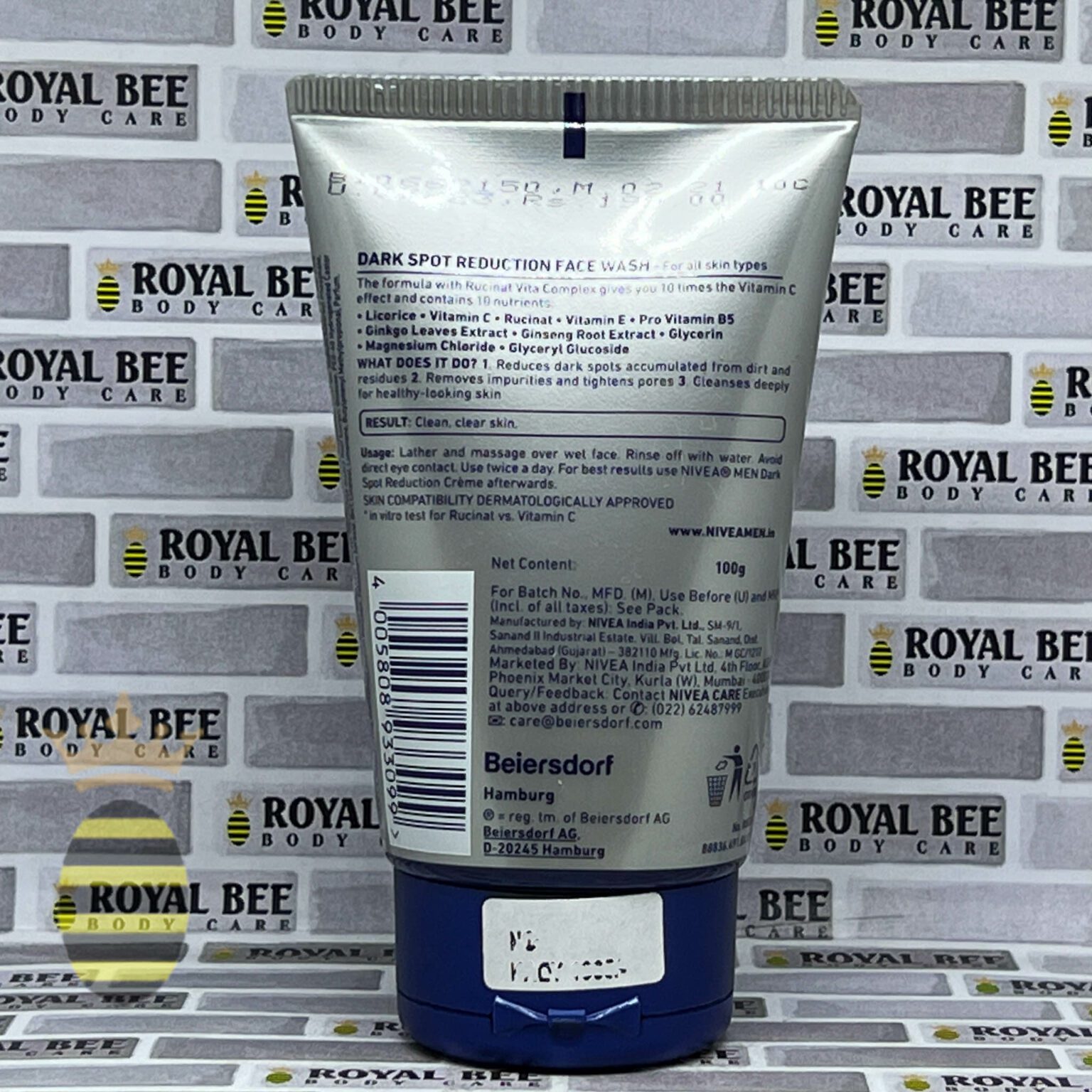 NIVEA MEN dark spot reduction Face Wash 100g Royal Bee Body Care